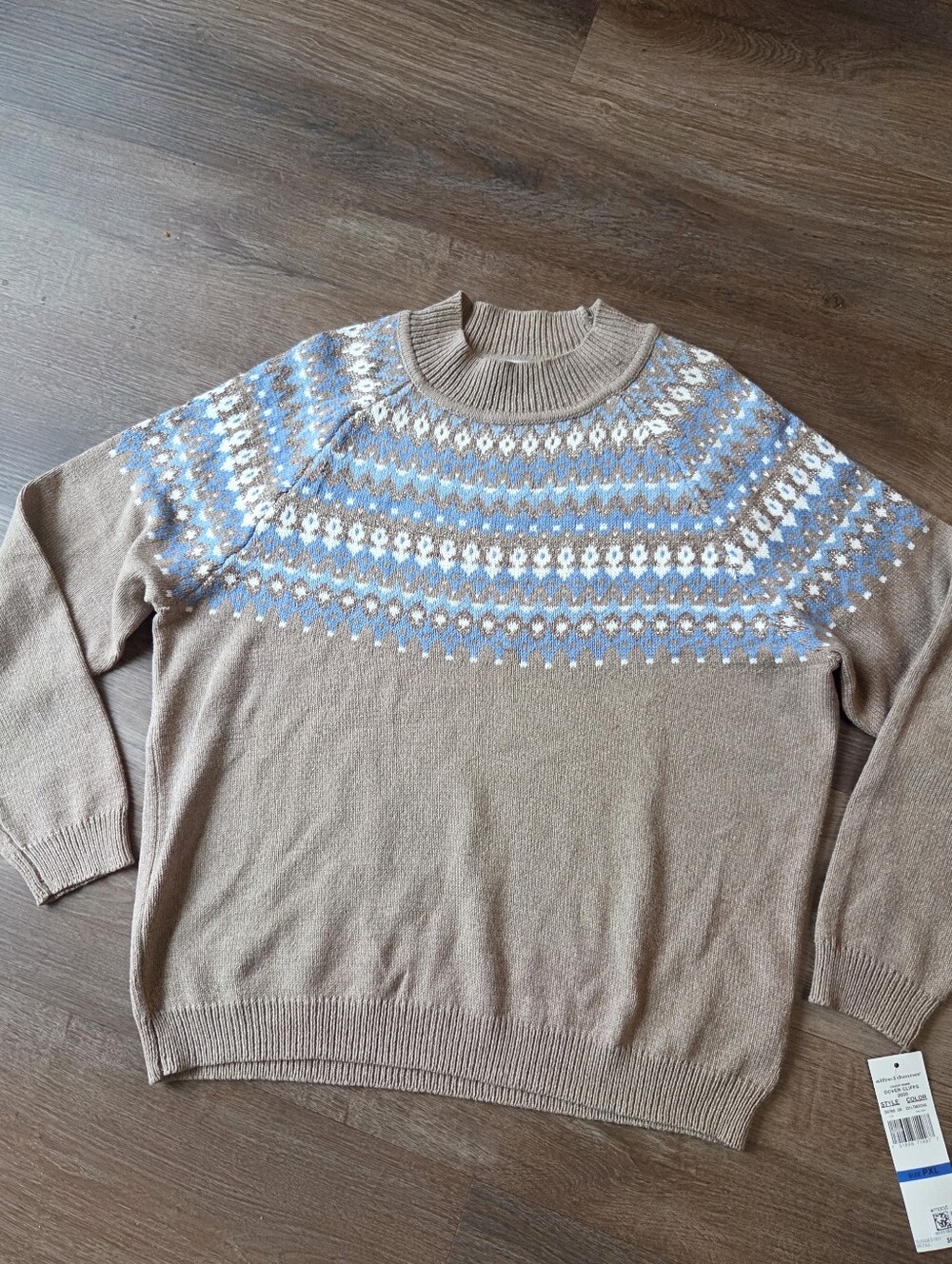 NWT Alfred Dunner Dover Cliffs Diamond Fair Isle Yoke Sweater Christmas Holiday